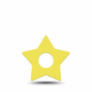 ExpressionMed Butter Yellow Freestyle Libre 3 and Libre 3 Plus Star Shape Tape, Single Tape Solid Color, Patch CGM Design