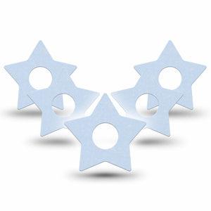ExpressionMed Light Wash Jeans Freestyle Libre 3 and Libre 3 Plus Star Shape Tape, 5-Pack Tape Color Sample Inspired, Patch CGM Design