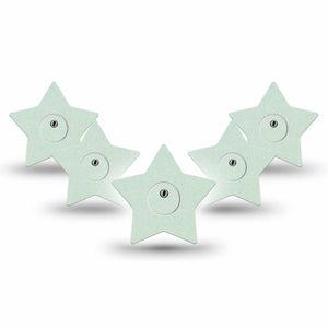 ExpressionMed Mint Green Freestyle Libre 3 and Libre 3 Plus Star Shape Tape, 5-Pack Tape and 5-Pack Sticker Pantone Color Inspired, Patch CGM Design