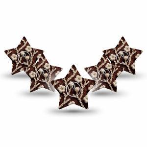 ExpressionMed Cozy Sweater Freestyle Libre 3 and Libre 3 Plus Star Shape Tape 5-Pack Tape and 5-Pack Sticker Autumn Knit Inspired, Patch CGM Design
