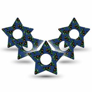 ExpressionMed Tractors Freestyle Libre 3 and Libre 3 Plus Star Shape Tape 5-Pack Tape Cute Farm Vehicle, Patch CGM Design