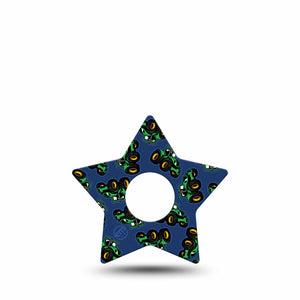 ExpressionMed Blue Drops Freestyle Libre 3 and Libre 3 Plus Star Shape Tape, Single Tape Deep Blue Light Blue Mix, Patch CGM Design