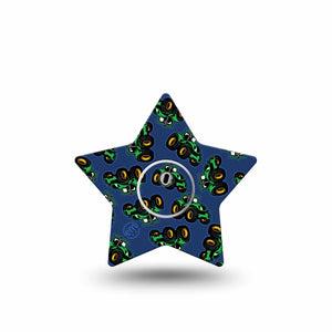 ExpressionMed Tractors Freestyle Libre 3 and Libre 3 Plus Star Shape Tape, Single Tape and Single Sticker Tractor Truck, Patch CGM Design