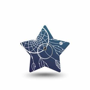 ExpressionMed Blue Dreamcatcher Freestyle Libre 3 and Libre 3 Plus Star Shape Tape Single Tape and Single Sticker Artistic Charm Overlay Tape CGM Design