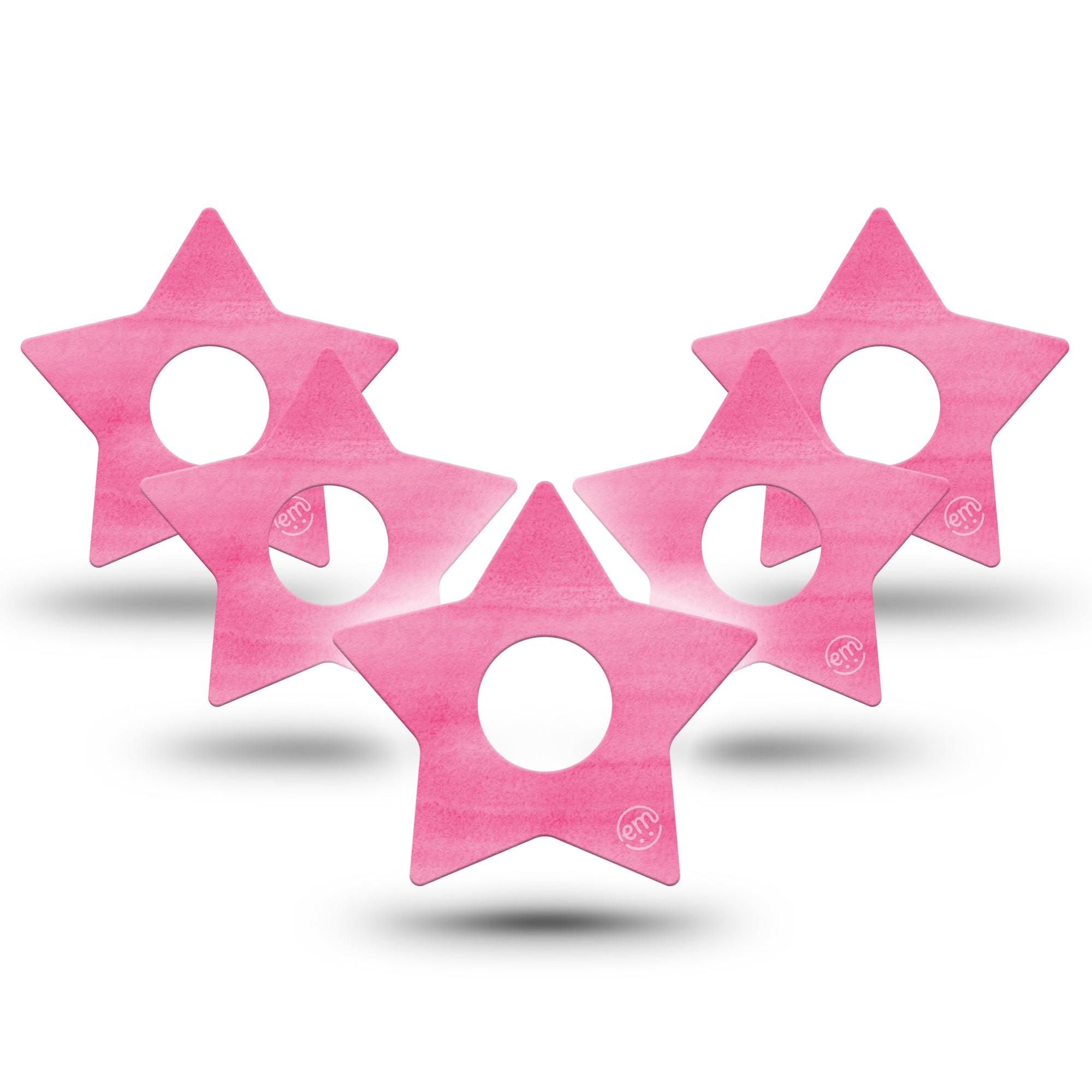 ExpressionMed Pink Horizon Star Libre 3 Tape, 5-Pack, Flushed Pink Inspired, CGM Plaster Patch Design