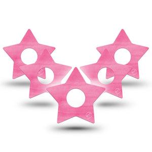 ExpressionMed Pink Horizon Star Libre 3 Tape, 5-Pack, Flushed Pink Inspired, CGM Plaster Patch Design