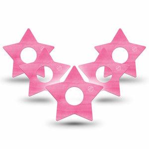 ExpressionMed Pink Horizon Star Libre 3 Tape, 5-Pack, Flushed Pink Inspired, CGM Plaster Patch Design