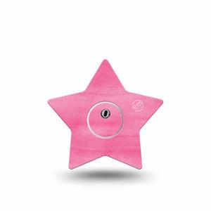 ExpressionMed Pink Horizon Star Libre 3 Tape, Single Sticker and Tape, Pink Painted Themed, CGM Overlay Patch Design