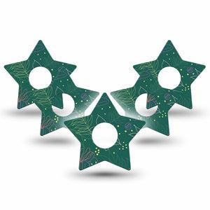 ExpressionMed Graphic Petals Freestyle Libre 3 and Libre 3 Plus Star Shape Tape 5-Pack Tape Artistic Blooms, Patch CGM Design