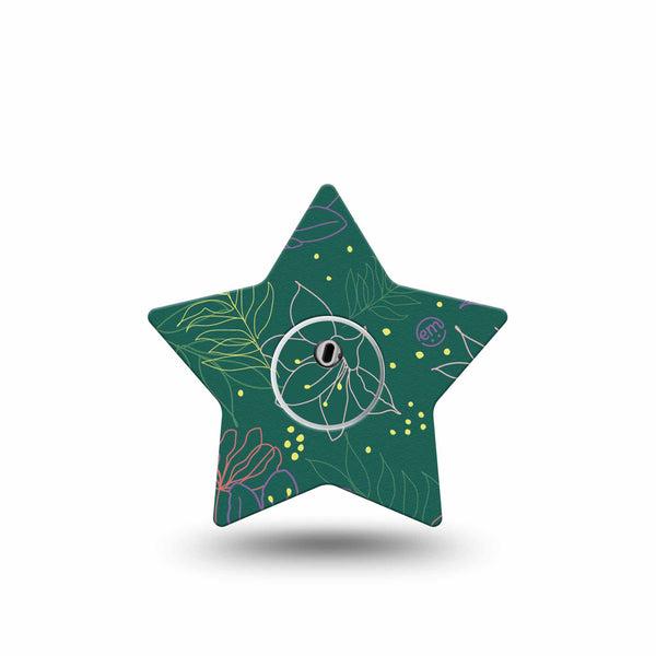 ExpressionMed Graphic Petals Freestyle Libre 3 and Libre 3 Plus Star Shape Tape Single Tape and Single Sticker Floral Design, Patch CGM Design