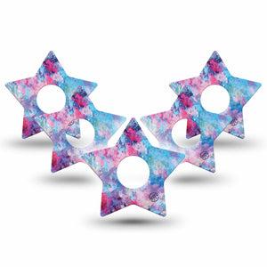 ExpressionMed Ascendant, The Rise Star Libre 3 Tape, 5-Pack, Multicolored Galaxy Inspired, CGM Adhesive Patch Design