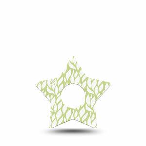 ExpressionMed Sage Greens Freestyle Libre 3 and Libre 3 Plus Star Shape Tape Single Tape Sage Foliage, Patch CGM Design