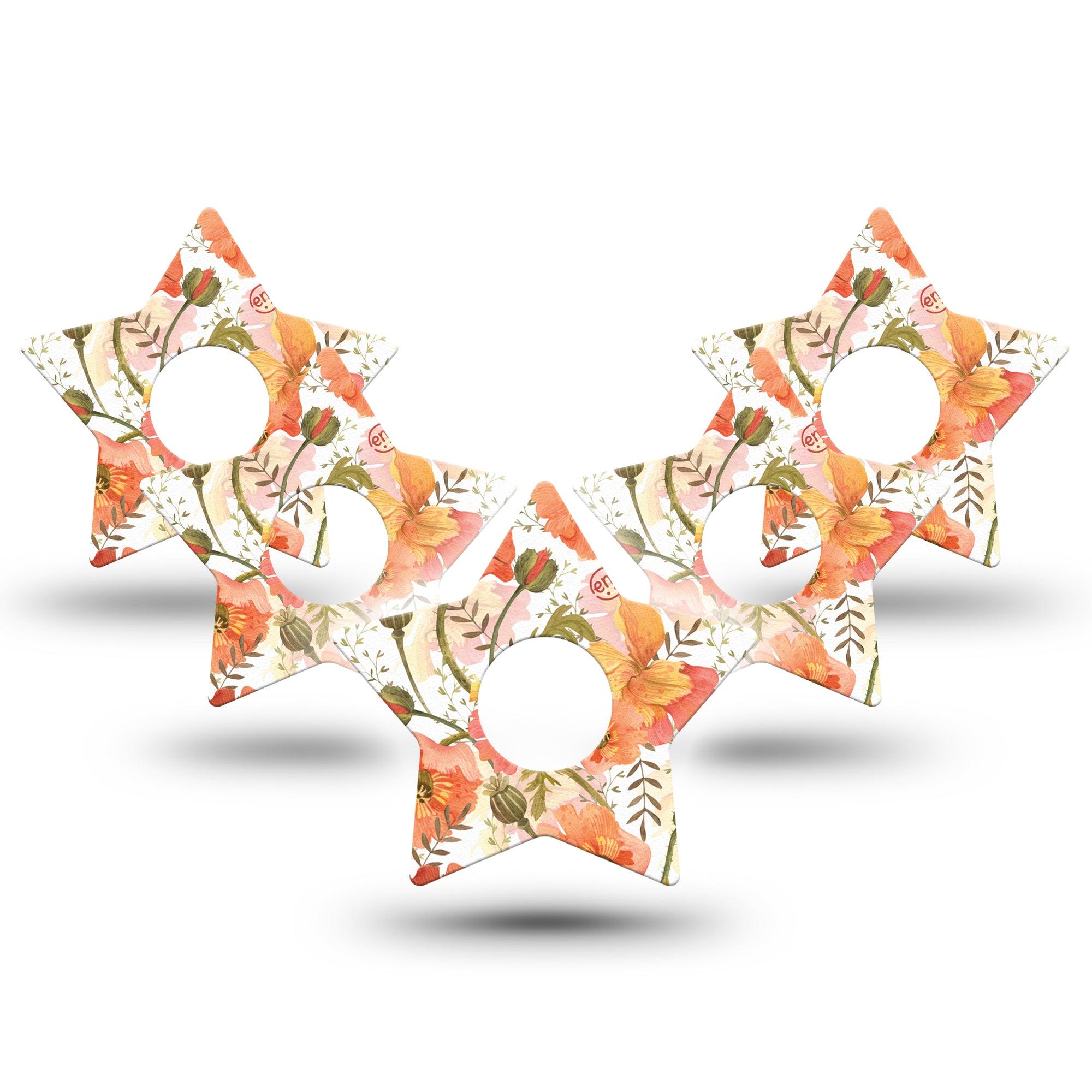 ExpressionMed Peachy Blooms Star Libre 3 Tape, 5-Pack, Exotic Florals Inspired, Plaster Patch Design