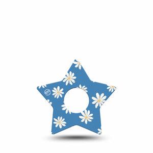 ExpressionMed Painted Daisies Star Libre 3 Tape, Single, Daisies Portrait Themed, CGM Overlay Patch Design
