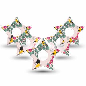 ExpressionMed Monsters Freestyle Libre 3 and Libre 3 Plus Star Shape Tape 5-Pack Tape Garden Visitor, Patch CGM Design