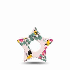 ExpressionMed Yellow Finch Freestyle Libre 3 and Libre 3 Plus Star Shape Tape Single Tape Golden Plumage, Patch CGM Design