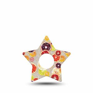 ExpressionMed Citrus Slices Star Libre 3 Tape, Single, Dried Fruits Themed, CGM Plastic Patch Design