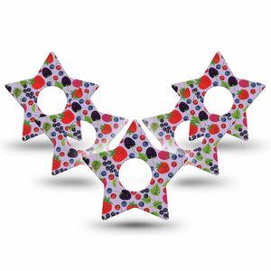 ExpressionMed Wild Berries Star Libre 3 Tape, 5-Pack, Edible Berries Themed, CGM Adhesive Patch Design