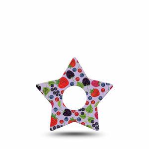 ExpressionMed Wild Berries Star Libre 3 Tape, Single, Exotic Berries Themed, CGM Overlay Patch Design