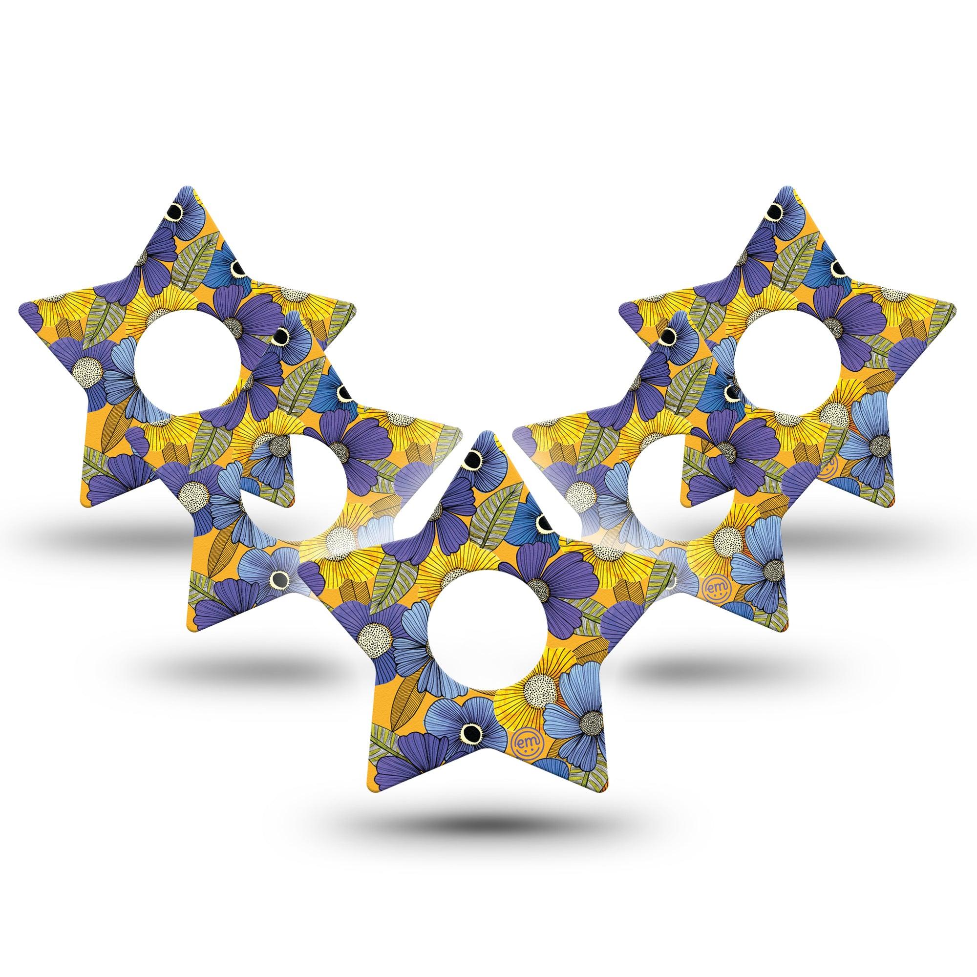 ExpressionMed Charming Blooms Star Libre 3 Tape, 5-Pack, Blossom Charms Themed, CGM Adhesive Patch Design