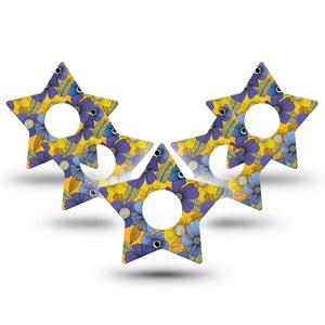 ExpressionMed Charming Blooms Star Libre 3 Tape, 5-Pack, Blossom Charms Themed, CGM Adhesive Patch Design