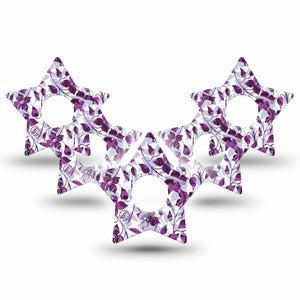 ExpressionMed Textured Petals Freestyle Libre 3 Star Shape Tape 5-Pack Grooved Petals Patch CGM Design