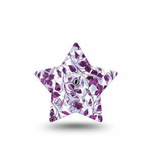ExpressionMed Textured Petals Freestyle Libre 3 Star Shape Tape Single Tape and Single Sticker Grooved Petals Patch CGM Design