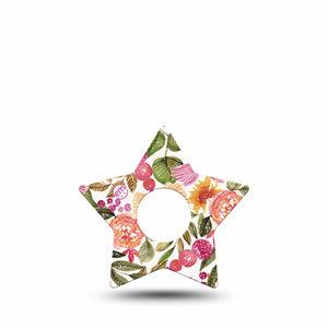 ExpressionMed Spring Bouquet Freestyle Libre 3 Star Shape Tape Single Tape Botanical Bouquet Patch CGM Design