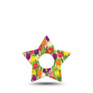 ExpressionMed Tulips Star Libre 3 Tape, Single, Spring Flowerets Themed, CGM Overlay Patch Design