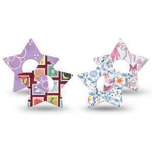ExpressionMed Darling Details Freestyle Libre 3 and Libre 3 Plus Star, 4-Pack Tape, Sweet motifs Overlay Tape for CGM