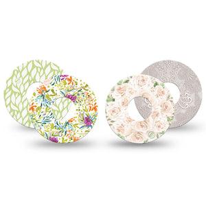 Wedding Day Variety Pack Libre 3 Tape, 4-Pack, Pretty Wedding Florals Inspired, CGM Plaster Patch Design