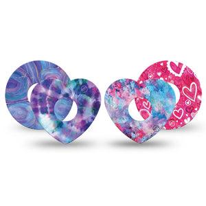 ExpressionMed Heartfelt Variety Pack Libre 3 Tape Artsy Hearts, CGM Adhesive Patch Design