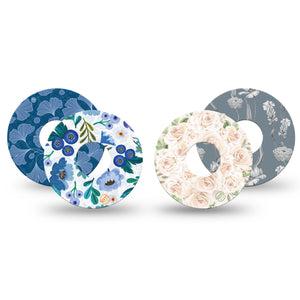 ExpressionMed Winter Florals Variety Pack Libre 3 Tape Seasonal Bouquets, CGM Plaster Patch Design