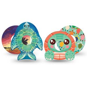 ExpressionMed Reef Riders Variety Pack Freestyle Libre 3 and Libre 3 Plus Tape 4-Pack Tape Beach Turtle Inspired, Adhesive Tape Continuous Glucose Monitor Design