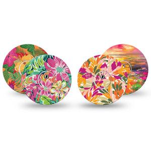 ExpressionMed Tangerine Tropics Variety Pack Freestyle Libre 3 and Libre 3 Plus Sticker and Tape Summer Coast Dreams, Vinyl Sticker and Tape Pairing CGM Design