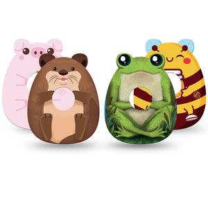 ExpressionMed Buzz, Boink and Splash Variety Pack Freestyle Libre 3 and Libre 3 Plus Gumdrop Shape Tape, 4-Pack Tape Variety Adorable Stuffed Animal Inspired, Overlay Patch CGM Design
