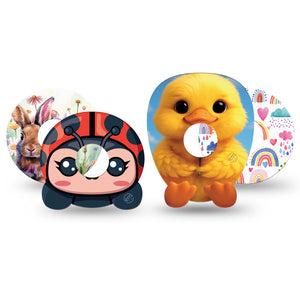 ExpressionMed Spring Friends Freestyle Libre 3 and Libre 3 Plus, 4-Pack Tape Spring summer animals Best Covers for CGM