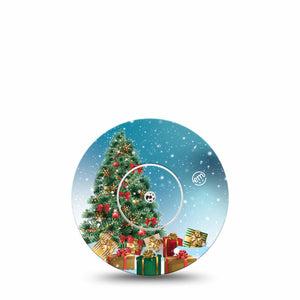 ExpressionMed Oh, Christmas Tree Freestyle Libre Sticker, Abbott Lingo with center sticker