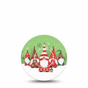ExpressionMed Holiday Gnomies Freestyle Libre 3 Tape Single Tape and Single Sticker Bright Cute Christmas Gnomes, Adhesive Tape CGM Design