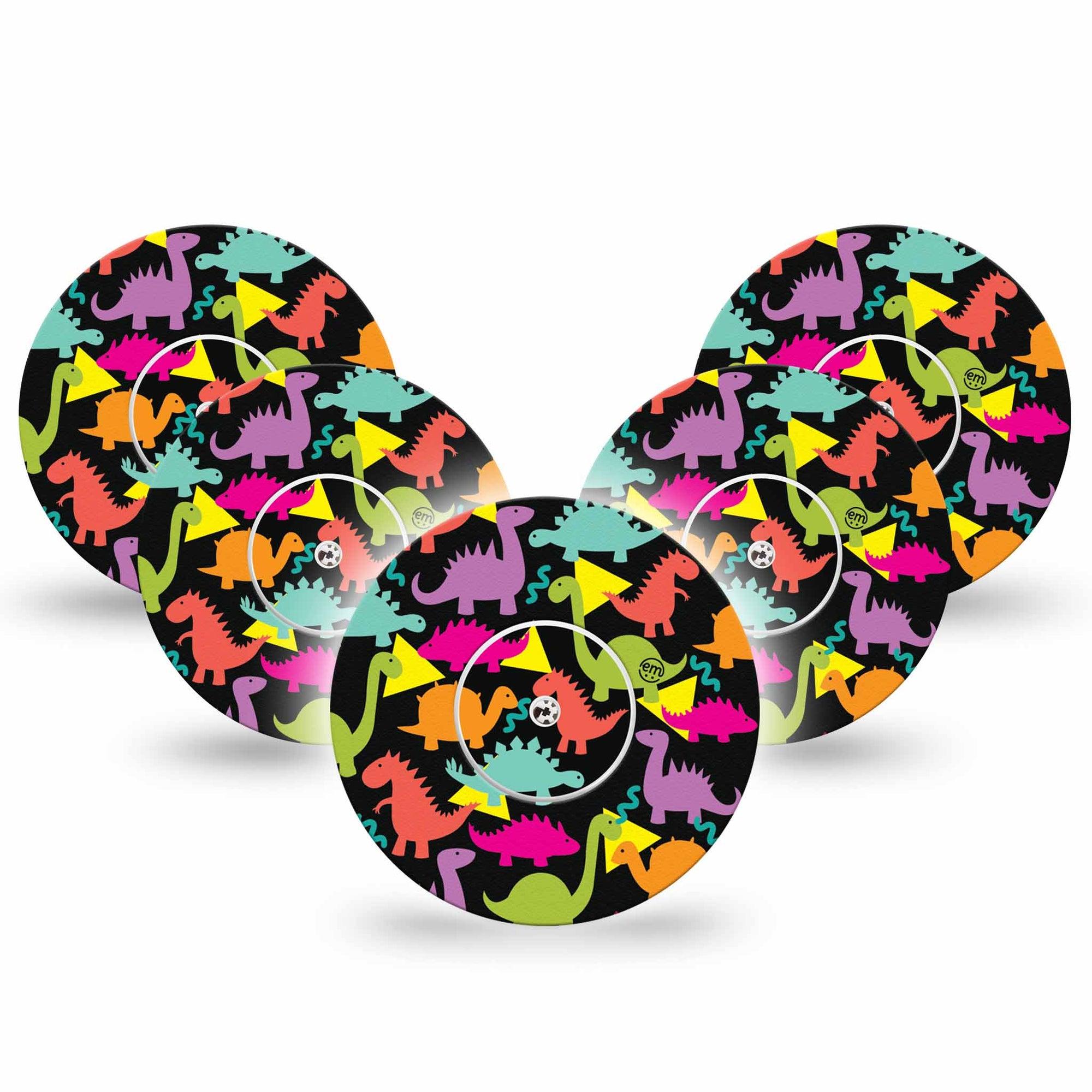 ExpressionMed Delightful Dinos Libre Overpatch 5-Pack, Abbott Lingo with center stickers