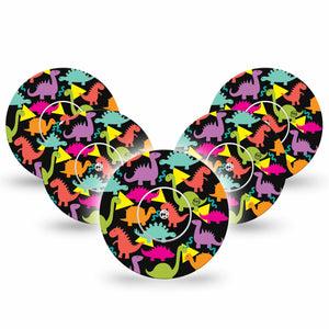 ExpressionMed Delightful Dinos Libre Overpatch 5-Pack, Abbott Lingo with center stickers