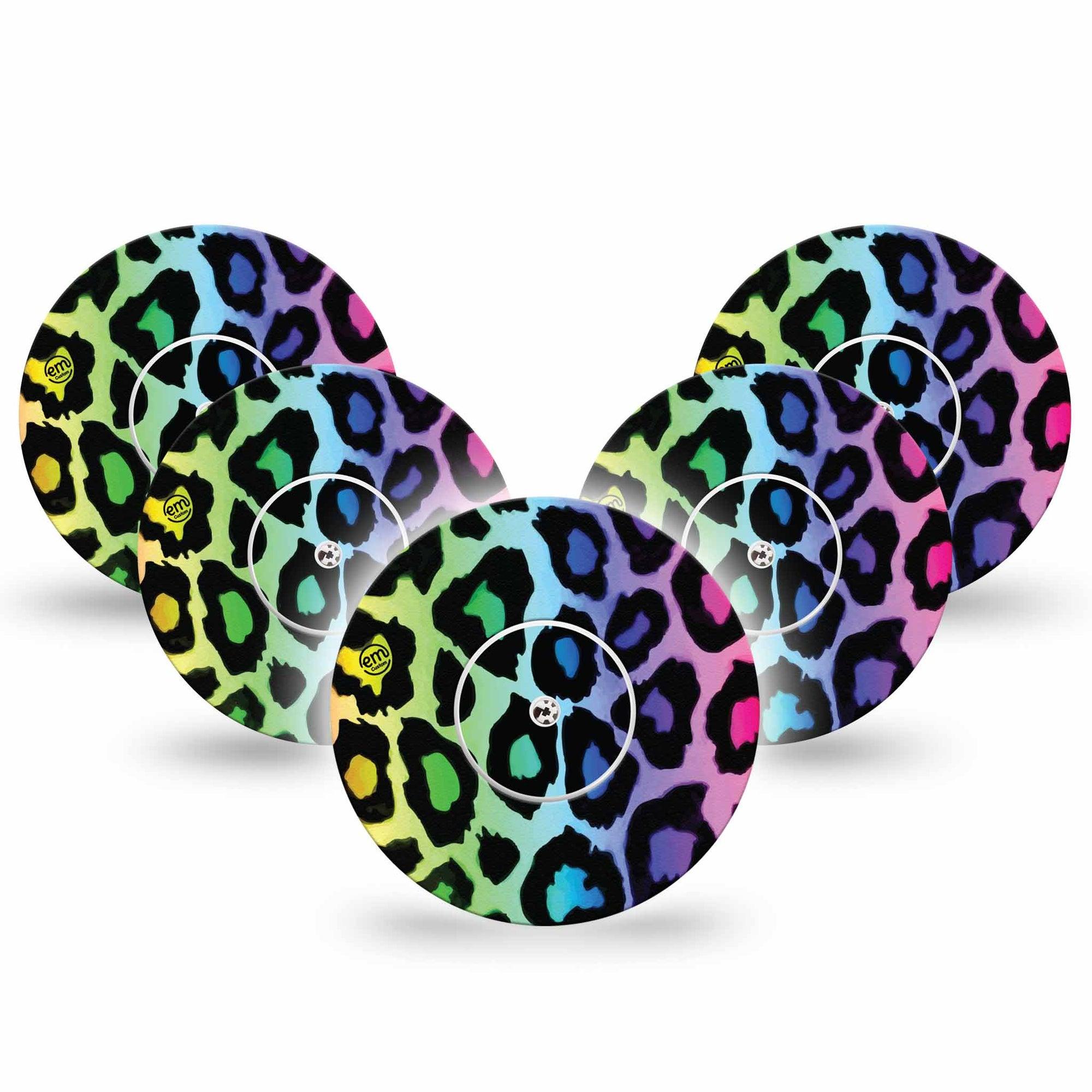 ExpressionMed Multicolor Cheetah Print Freestyle Libre CGM Group Tapes 5-Pack Sticker and Tape ExpressionMed, Abbott Lingo