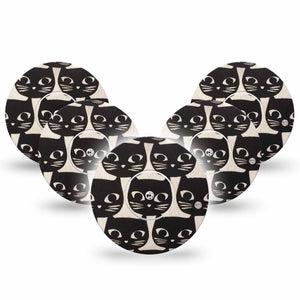 Black Cats Libre Tape, Abbott Lingo 5-Pack Tape with center stickers