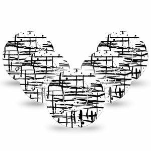 Black and White Drip Libre Tape, Abbott Lingo 5-Pack with center stickers