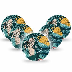 ExpressionMed Colorful Jungle Tropics Libre Cover 5-Pack, Abbott Lingo Tape and Sticker