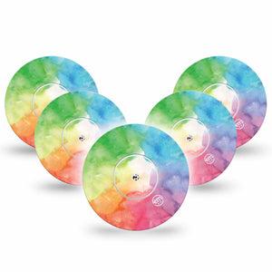 ExpressionMed Rainbow Clouds Libre 5-Pack Tapes and Stickers multicolor plaster design, Abbott Lingo