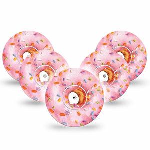ExpressionMed Donut Sprinkles Pink Libre Tape 5-Pack Sticker and 5-Pack Tape, Abbott Lingo