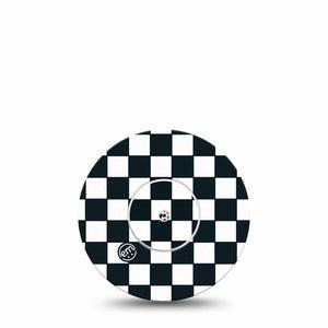 ExpressionMed Checkered Freestyle Libre 2 and Libre 2 Plus Tape, Abbott Lingo, Single Tape and Single Sticker Red Checkered, Adhesive Patch CGM Design