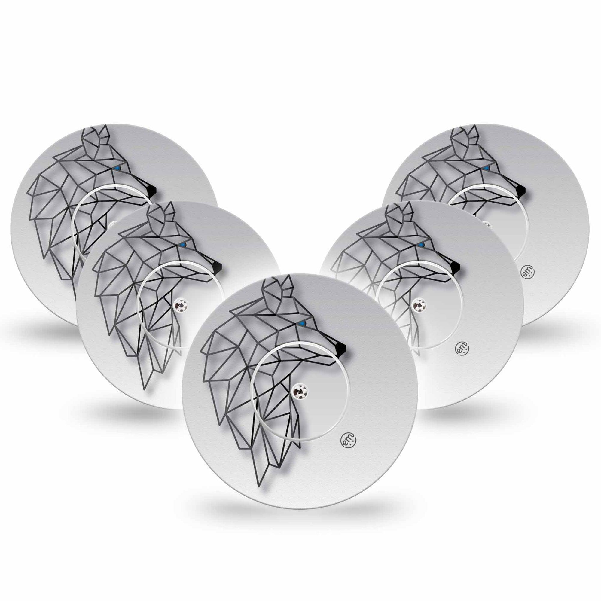 ExpressionMed Iron Wolf Libre Cover 5-Pack Tape and 5-Pack Sticker, Abbott Lingo