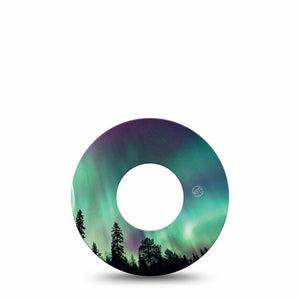 ExpressionMed Northern Lights Freestyle Libre and Libre 2 Plus Tape, Abbott Lingo, Single Tape, Colorful Night Sky, CGM Adhesive Patch Design, Dexcom Stelo Glucose Biosensor System